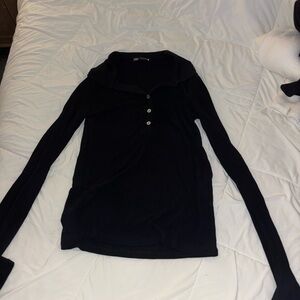 Zara Black Long Sleeve Tee